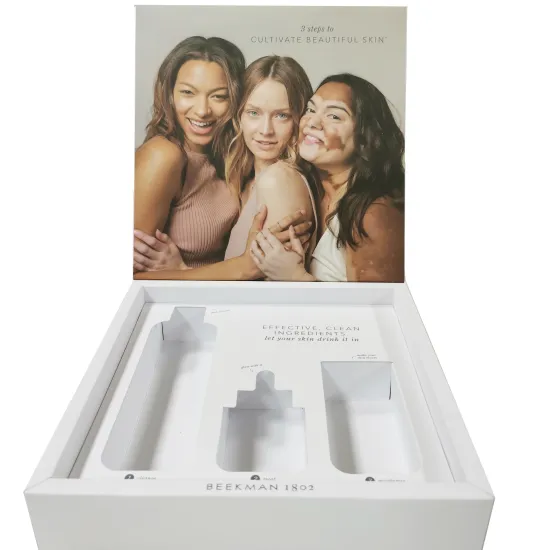 Elegant white cosmetic magnetic cardboard box