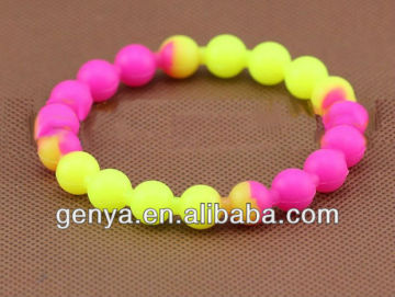 Fashion Cute round ball silicone wristband silicone bead bracelet Buddha beads wristband