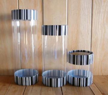 Displayed paper tube gold clear cylinder box