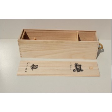 Factory Price Pine Paulownia Single Wooden Wine Box