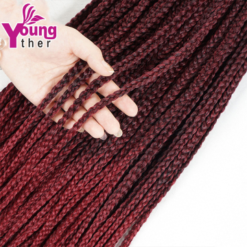 Wholesale14 18 22 Inch Synthetic Box Braids Crochet Braiding Hair Large For Woman Box Braids