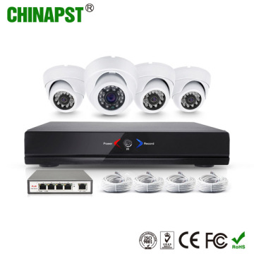 2017 Hottest 720p Indoor Dome Security Poe 4CH IP Camera Kit (PST-IPK04A)