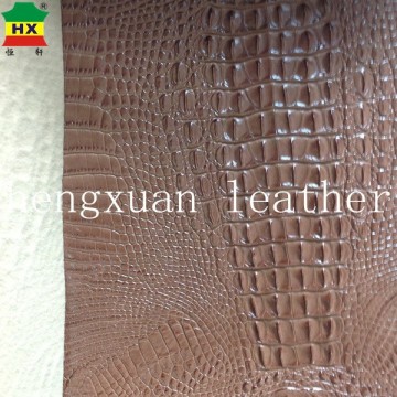 Brown Crocodile Pvc Leather