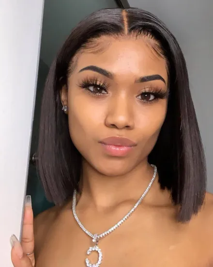 Cheap 100% Virgin Brazilian Natural Afro Kinky Glueless Half Lace Frontal Short Human Hair Wigs For Black Women