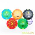 Bescon High Quality New Style Clay Poker Chips with Custom Sticker