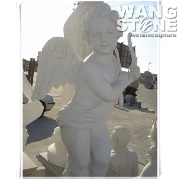 Garden Decorative Western Style Stone Little Angel Statue