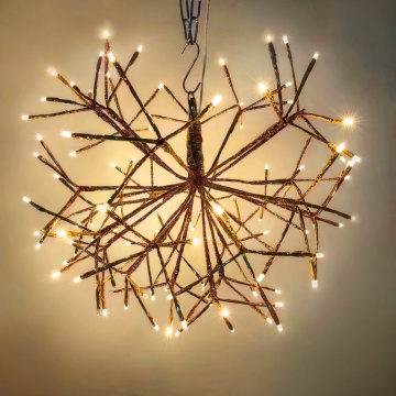 Hanging Silver Branch with Warm White LED Lights