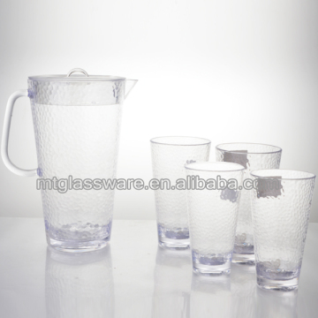 2015 high quality plastic drinking water set water pot and 4pcs water cup