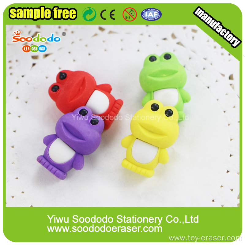 mini frog 3D erasers hot sell eraser