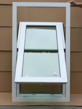 Colored pvc profile glass panel middle hung window pvc window