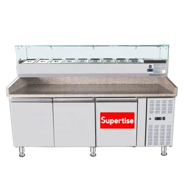 Direct Cooling Stainless Steel Pizza Freezer Chiller for Salad Bars