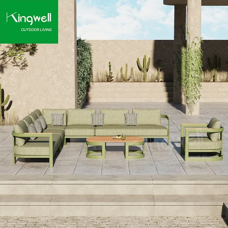 Modern Outdoor Sofa Set with Aluminum Sectional Garden Patio Furniture