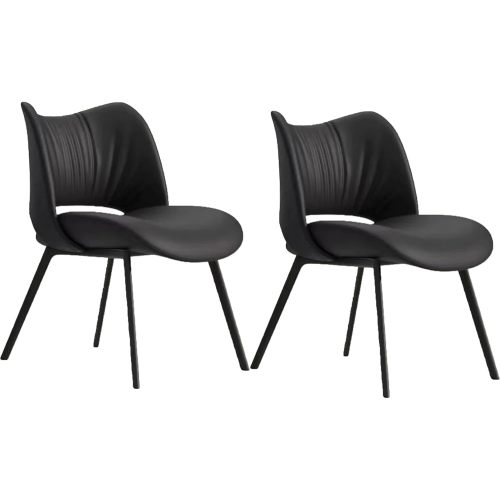 Elegant Upholstered Dining Chairs with Black Legs