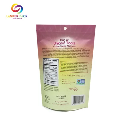 Laminated Plastic Resealable Ziplock Snack Packaging Bags
