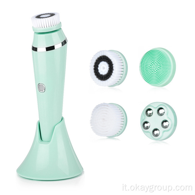 Mini spazzole elettriche portatili per la pulizia del viso in silicone