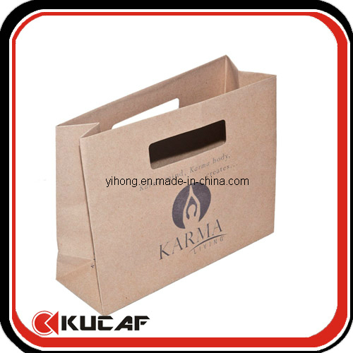 Die Cut Handle Brown Kraft Paper Bag, High Quality Die Cut Handle Brown ...