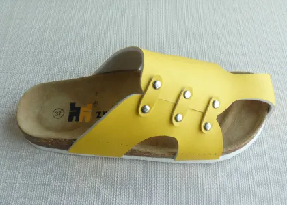 Us 6-9.5 Summer Cork Slippers , Yellow Comfortable Cork + Eva
