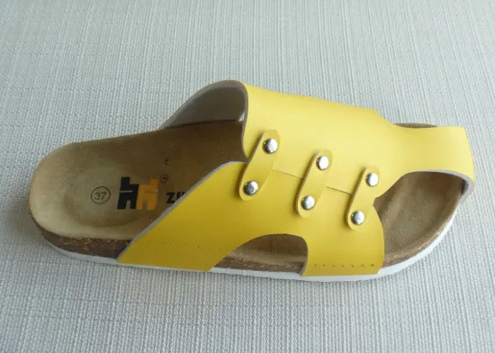 Us 6-9.5 Summer Cork Slippers , Yellow Comfortable Cork + Eva