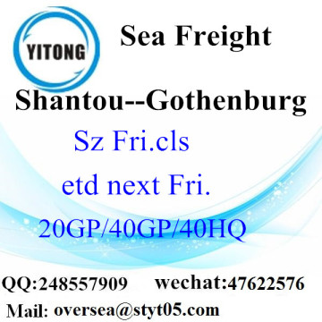 Shantou port LCL Consolidation to Gothenburg
