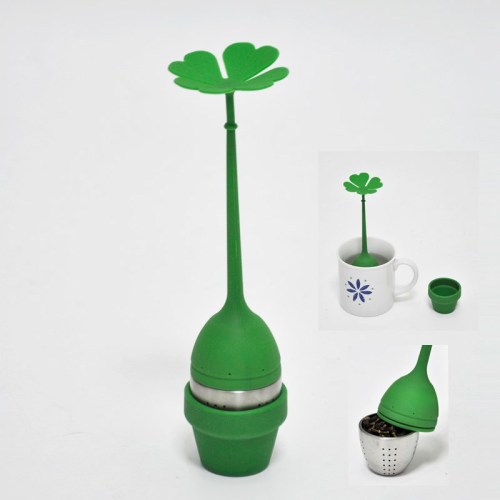 Four leaved clover design carry green tea bag filter