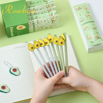 ROWBOE cute stationery avocado gel pen black water-based signature refill 0.5mm full needle Korea small fresh kawaii supplies