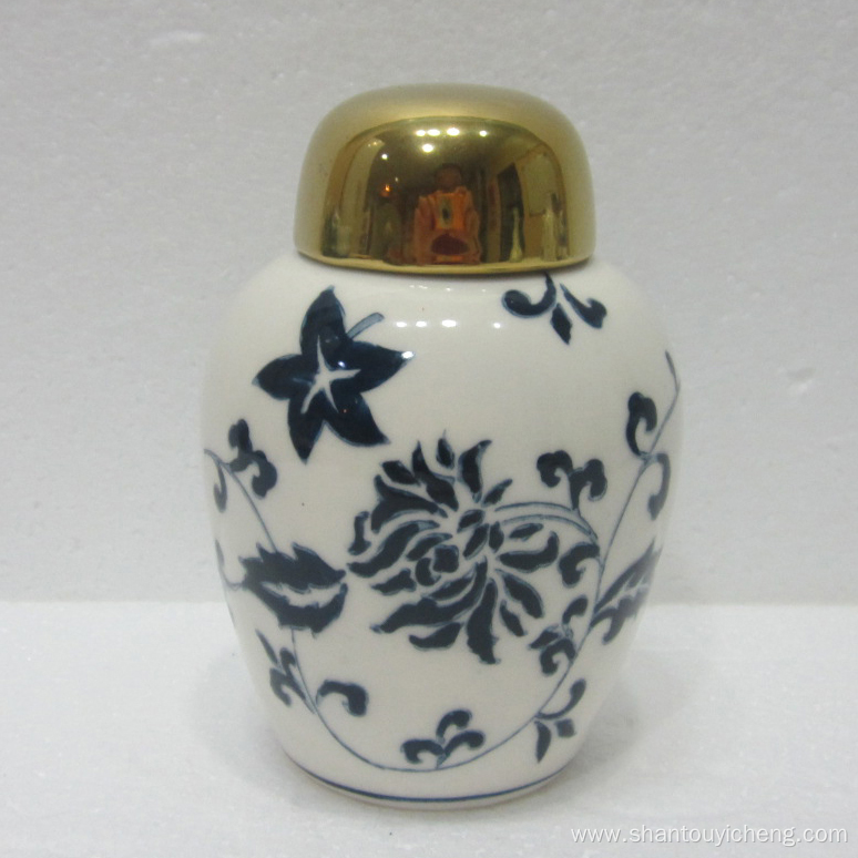 Hand painted ceramic table decoration vase and jar