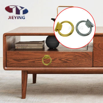 JIEYING Zinc Alloy Gold Color Round Drawer Pulls for Furniture