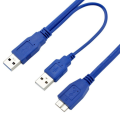 Splitter Micro USB-3.0 Kablo Çift USB-A Erkek Kablo