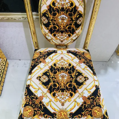 Elegant Wedding Chair - French Deluxe Palace Style Hotel Lobby Home Golden Dining Chair