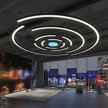 Commercial LED Pendant Light Fixtures for Design Offices - Dimming 4ft 30w/40w Up and Down Arc Hang Lights