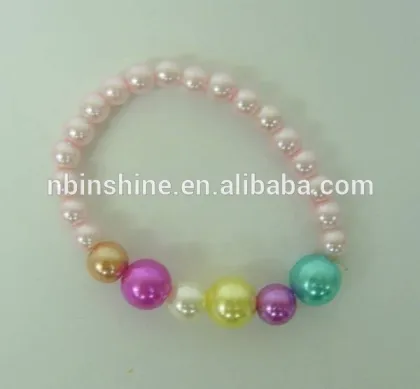 Children Pearl color bead bracelet , colorful bead bracelet for kids