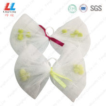 Bowknot mesh facial washing with little sponge