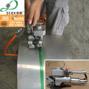PET plastic strapping hand held pneumatic sealing and cutting machine