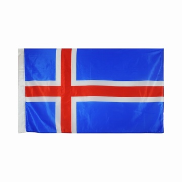 Bendera Islandia kualitas tinggi poliester kustom 3x5