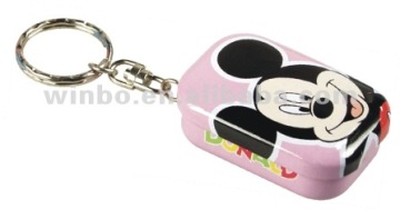 Rectangle tin kids cartoon key chain ring box