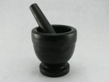 30139 Black Marble Mortar with Pestle