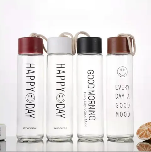 Hot Sale 350ml Colorful Drinking Bottles with Lid and Handle - Affordable Frosted Matte Drinking Water Glass Bottles