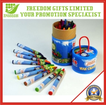Round Box Packed Wax Crayon (FREEDOM-CR003)