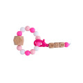 Anillo de madera Silicone Triple Baby Teether Toys