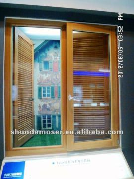 German style tilt and turn solid wood window with shutter