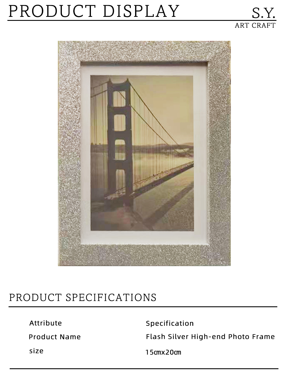 Premium Shimmering Silver Glitter Photo Frame X