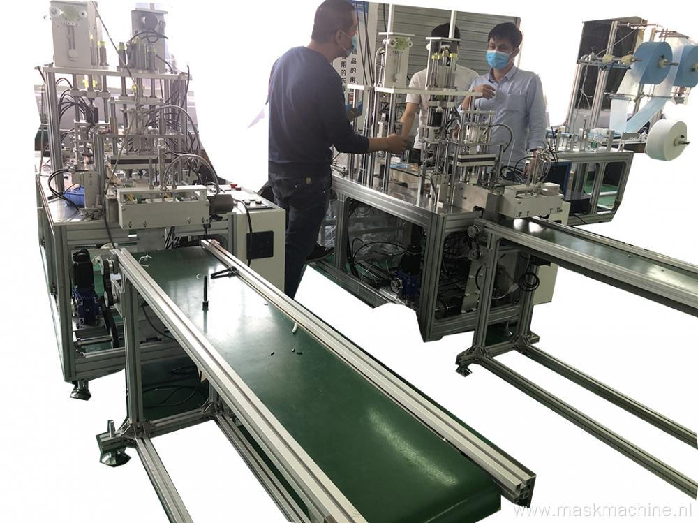 Full Automatic Dust Medical Face pure electric no cylinder Mask Making Machine with 3 Line