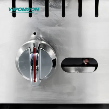 Integrated double side burner for outdoor BBQ islands