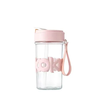 Glass sippy cup Clear glass glass Portable and convenient Juice cup high appearance level Office flower tea cup Simple leisure