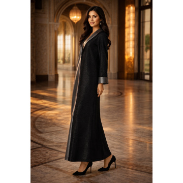مشکی خاکستری متالیک رنگ بلوک کیمونو Abaya