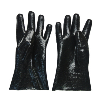 Guantes bañados por PVC Folleto de enclavamiento de acabado áspero 11 &#39;&#39;