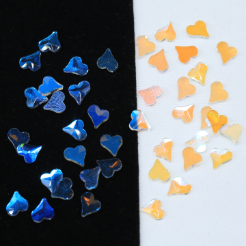 WHATSTONE 6*7mm Loose Glass Abnormality Diamond AB Crooked Heart Crystal Rhinestone AB for Nail Decoration: Unique and Eye-Catching Jewelry Accessories for Your Nails
