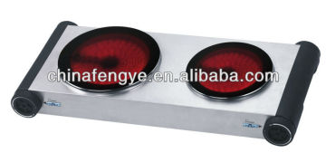 Cool touch double ceramic stove