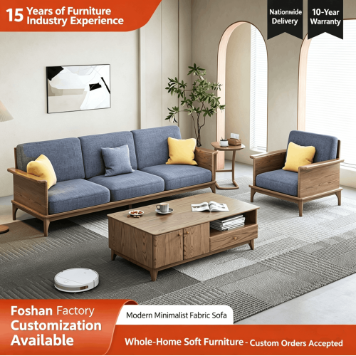 Set Sofa Fabrik Walnut Nordic