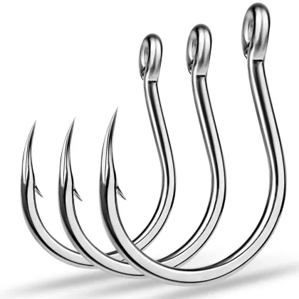 Factory Direct Price High Carbon Steel Fishing Hooks for Deep Ocean - Circle Squid & Grouper with Large Barb